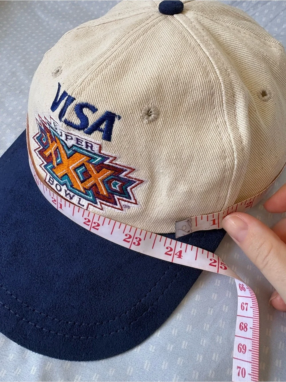 Super Bowl XXX Kids Baseball Cap in Beige and Navy